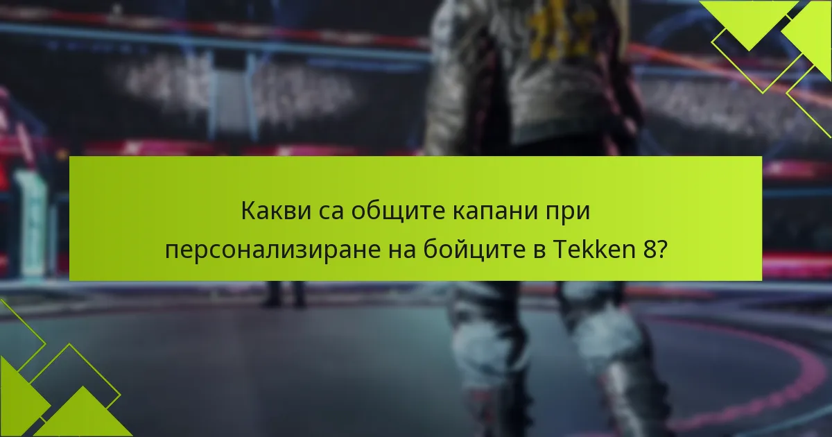 Какви са общите капани при персонализиране на бойците в Tekken 8?
